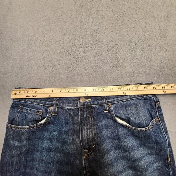 Old Navy Jeans Mens 34x30 Blue Straight Leg Distressed Denim - Picture 8 of 10